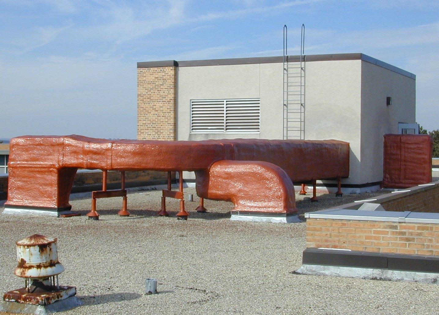 Manufactured home roof seams and vents before sealing